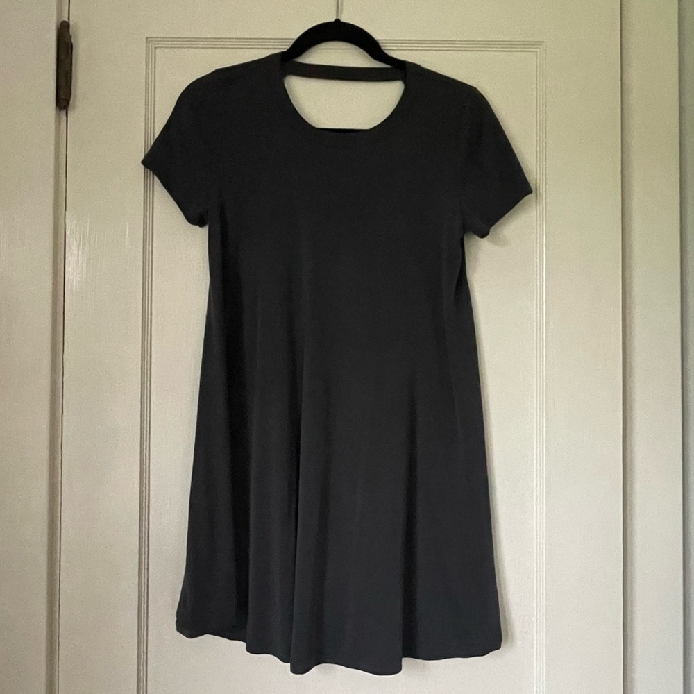 Navy blue scoop neck dress